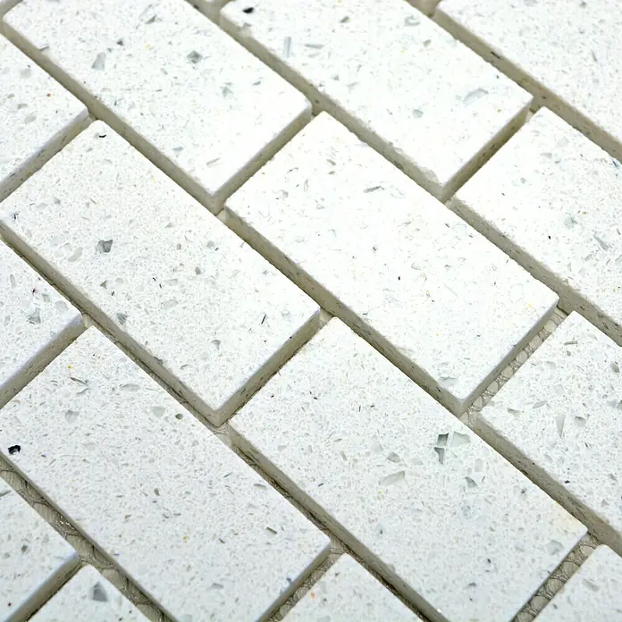 Mosaikfliese Brick Artifical XCM ASMB1 - 30 x 30 cm, Weiß, Glänzend