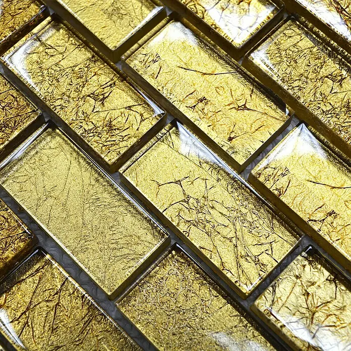 Mosaikfliese Uni Gold XCM 8GO35 - 30 x 30 cm, Gold, Glänzend