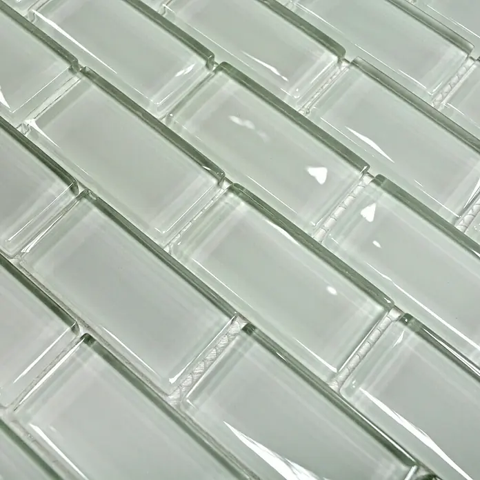 Mosaikfliese Brick Crystal Uni XCM B800 - 32,2 x 31 cm, Weiß