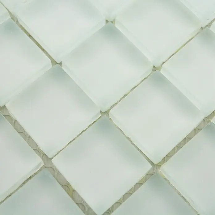 Mosaikfliese Quadrat Crystal Uni XCM 8045 - 32,7 x 30,2 cm, Weiß, Matt