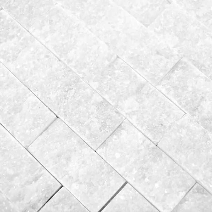 Mosaikfliese Brick Splitface X3D 41456 - 30,5 x 29 cm, Weiß/Grau, Matt