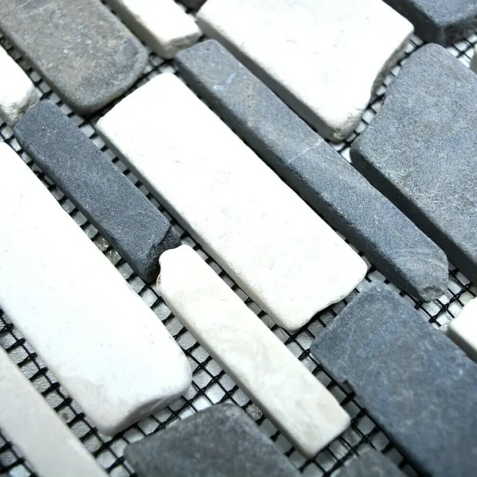 Mosaikfliese Mix MOS BRICK 205 - 30,5 x 30,5 cm, Schwarz, Matt