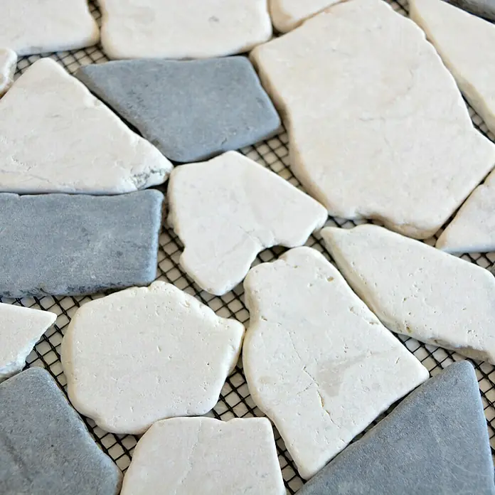 Mosaikfliese Mix CIOT 30/110 - 30,5 x 30,5 cm, Weiß/Schwarz, Matt