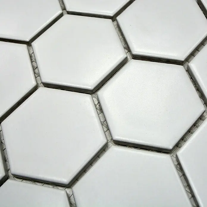 Mosaikfliese Hexagon Uni HX 085 - 32,5 x 28,1 cm, Weiß, Matt