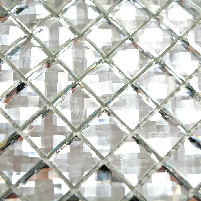 Mosaikfliese Quadrat Crystal XCM SV827 - 30 x 30 cm, Weiß, Glänzend
