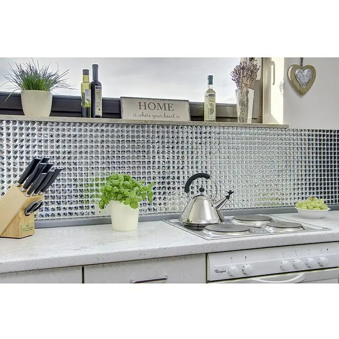 Mosaikfliese Quadrat Crystal XCM SV829 - 30 x 30 cm, Weiß, Glänzend - Stimmungsaufnahme