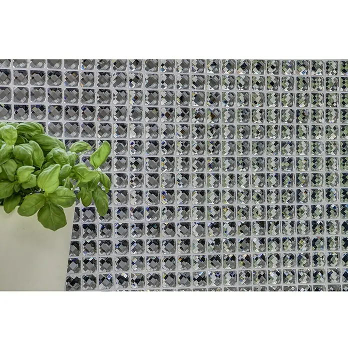 Mosaikfliese Quadrat Crystal XCM SV829 - 30 x 30 cm, Weiß, Glänzend - Detailaufnahme