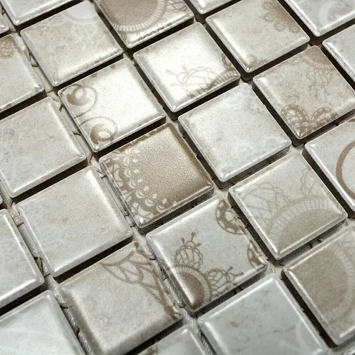Mosaikfliese Quadrat LACEO LB 106 - 29,8 x 29,8 cm, Grau, Matt