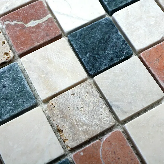 Mosaikfliese Quadrat Mix MOS 32/RND - 30,5 x 30,5 cm, Beige, Matt