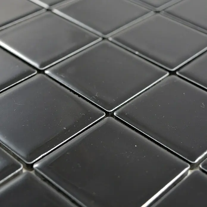 Mosaikfliese Quadrat Uni CD 190 - 29,8 x 29,8 cm, Schwarz, Glänzend