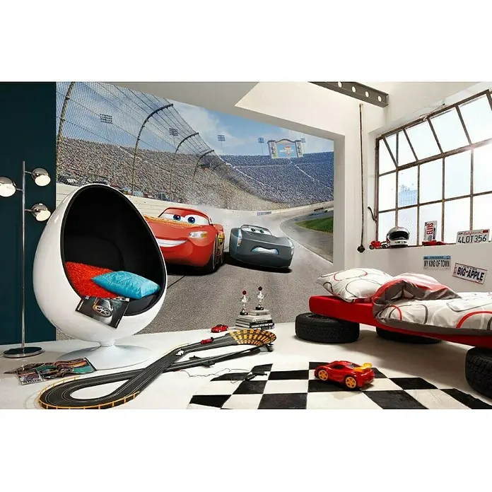 Komar Disney Edition 4 Fototapete Cars Curve - 8 -tlg., B x H: 368 x 254 cm, Papier - Vorderansicht