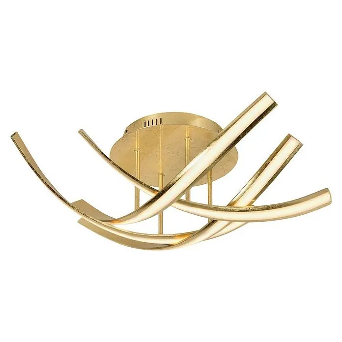 Paul Neuhaus Linda LED-Deckenleuchte - 28 W, L x B x H: 73 x 73 x 20 cm, Gold, Warmweiß