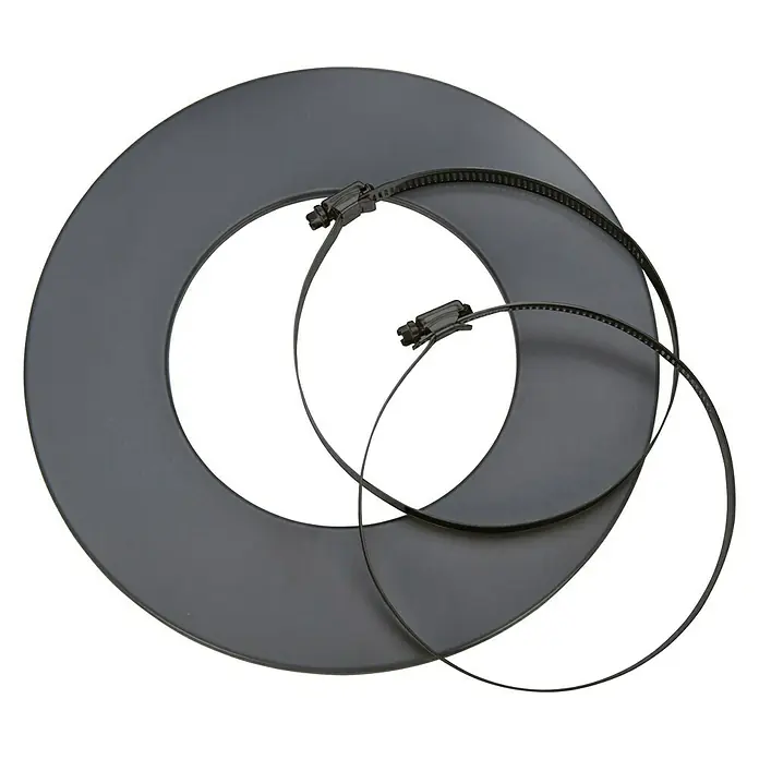 Justus Ofenrohrrosette - Durchmesser: 100 mm, Schwarz, Senotherm lackiert - Ansicht von oben