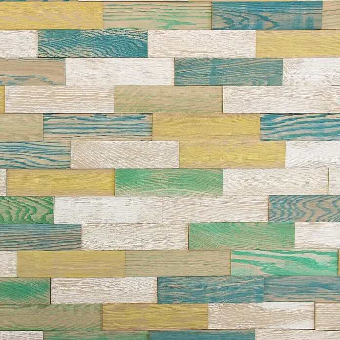 Wodewa Echtholzriemchen Vintage Bunt - L x B: 200 x 50 mm, Stärke: 2 mm - 6 mm, Inhalt: 1 m² - Vorderansicht