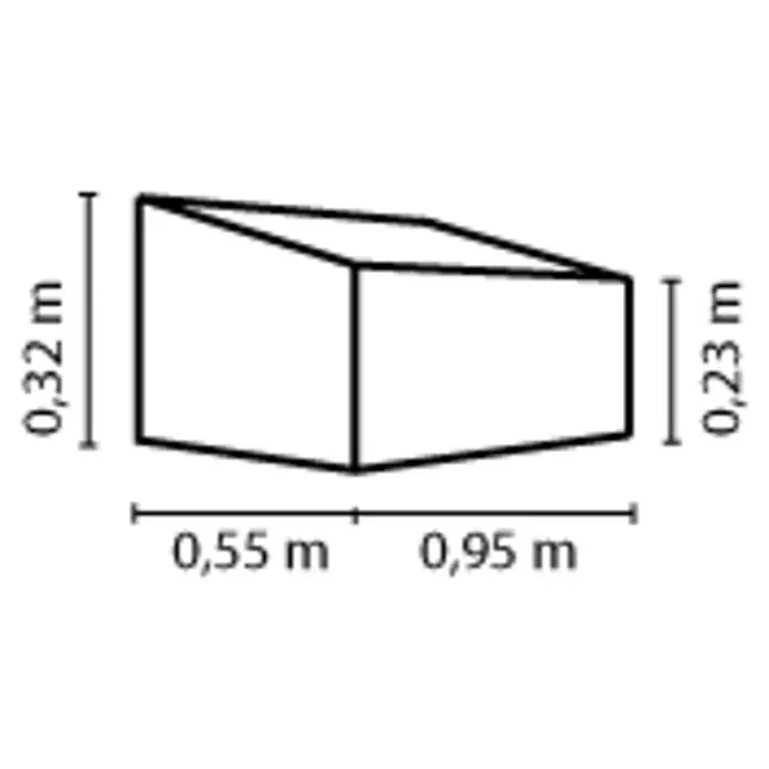 Vitavia Frühbeet Levana 2 Kiesel - 55 cm x 95 cm x 23 mm, Aluminiumfarben, Polycarbonat - Skizze