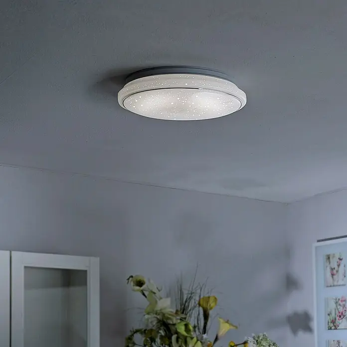 LeuchtenDirekt Okrugla stropna LED svjetiljka Jupiter - 40 W, Ø x V: 600 mm x 10,8 cm, Bijele boje, Bijele boje dnevnog svjetla