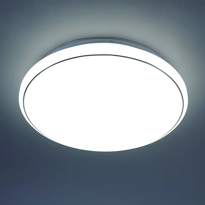 LeuchtenDirekt Okrugla stropna LED svjetiljka Jupiter - 40 W, Ø x V: 600 mm x 10,8 cm, Bijele boje, Bijele boje dnevnog svjetla - Pogled odozdo