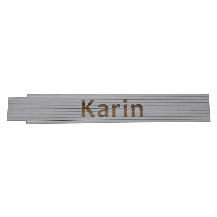 Heka Zollstock - Aufdruck: Karin, Länge: 2 m, Weiß