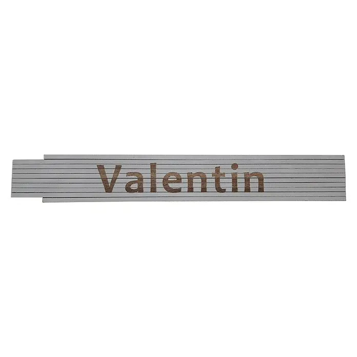Heka Zollstock - Aufdruck: Valentin, Länge: 2 m, Weiß