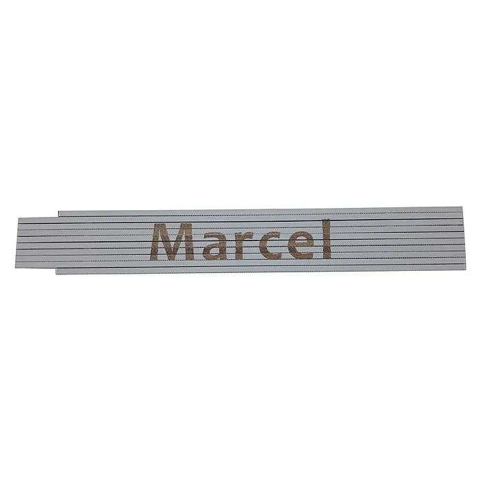 Heka Zollstock - Aufdruck: Marcel, Länge: 2 m, Weiß