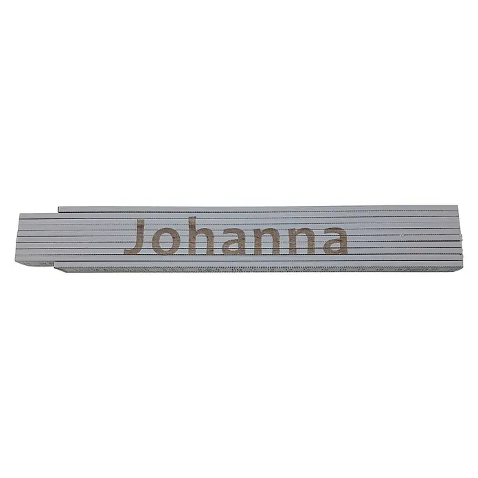 Heka Zollstock - Aufdruck: Johanna, Länge: 2 m, Weiß