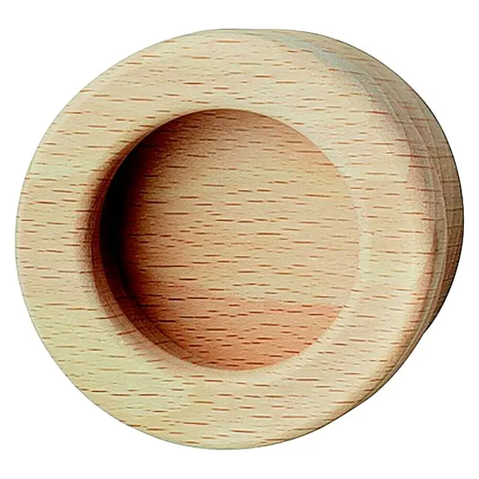 Ručka za namještaj - Tip ručke za namještaj: Školjka, Drvo, Ø x V: 60 x 11 mm - Pogled sprijeda