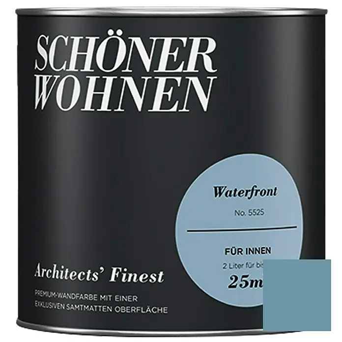 SCHÖNER WOHNEN-Farbe Wandfarbe Architects' Finest - No. 5525 - Waterfront, 2 l, Matt - Vorderansicht