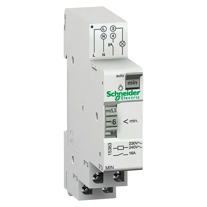 Schneider Electric Treppenlichtzeitschalter - 230 V, 16 A - Vorderansicht