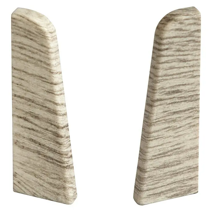 Egger Endkappe - Esche Grau, 2 Stk., Passend für: Egger Sockelleisten 17 x 60 mm - Vorderansicht