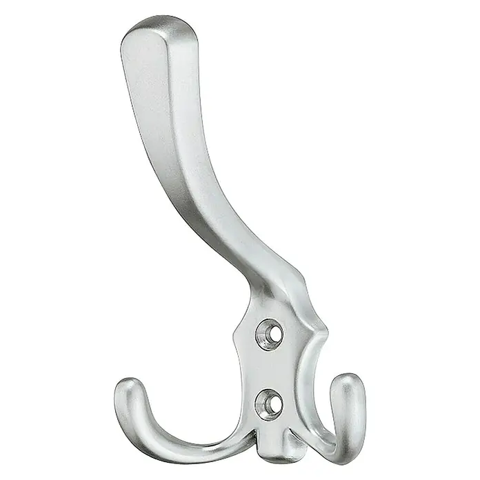 Garderobna kuka - Razmak provrta: 20 mm, Kromirano, mat - Pogled sprijeda