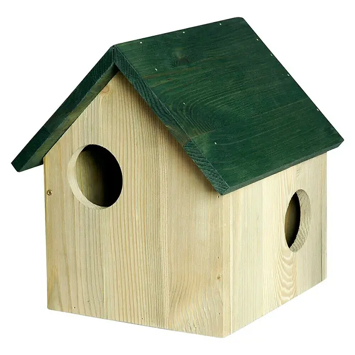 Dobar Eichhörnchenkobel - 25 x 26 x 28,5 cm, Ausstattung: 3 Eingänge - Linke Seitenansicht