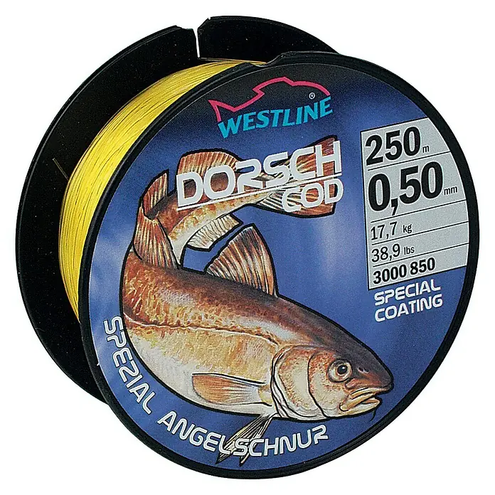 Westline Zielfischschnur - Zielfisch: Dorsch, Ø x L: 0,5 mm x 250 m, Tragkraft: 14,2 kg, Gelb Fluo