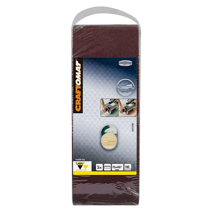 Craftomat Brusni remen BFWP - D x Š: 457 x 75 mm, Granulacija: 180, 3 Kom. - Pogled sprijeda