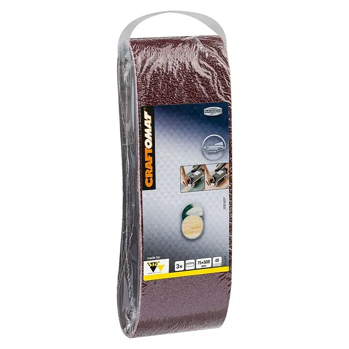 Craftomat Brusni remen BFWP - D x Š: 508 x 75 mm, Granulacija: 40, 3 Kom. - Pogled s desne strane