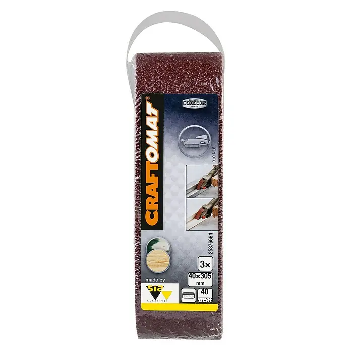 Craftomat Brusni remen BFWP - D x Š: 305 x 40 mm, Granulacija: 40, 3 Kom. - Pogled sprijeda