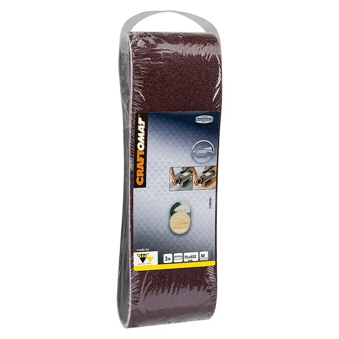 Craftomat Brusni remen BFWP - D x Š: 533 x 75 mm, Granulacija: 60, 3 Kom. - Pogled s desne strane