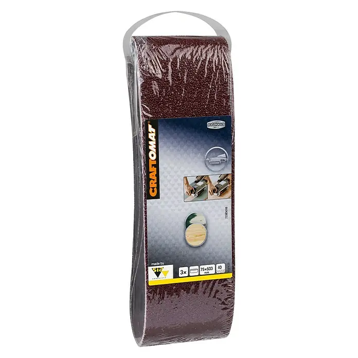 Craftomat Brusni remen BFWP - D x Š: 533 x 75 mm, Granulacija: 40, 3 Kom. - Pogled s desne strane
