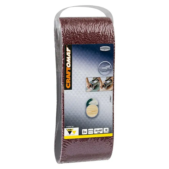 Craftomat Brusni remen BFWP - D x Š: 457 x 75 mm, Granulacija: 40, 3 Kom. - Pogled s desne strane