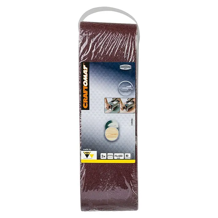 Craftomat Brusni remen BFWP - D x Š: 533 x 75 mm, Granulacija: 80, 3 Kom. - Pogled sprijeda