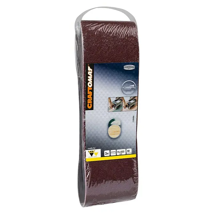Craftomat Brusni remen BFWP - D x Š: 533 x 75 mm, Granulacija: 80, 3 Kom. - Pogled s desne strane