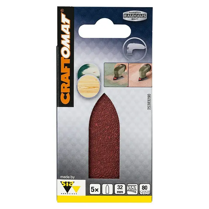 Craftomat Schuurvinger EFWP - Breedte: 32 mm, Korreling: 80, 5 st. - Vooraanzicht