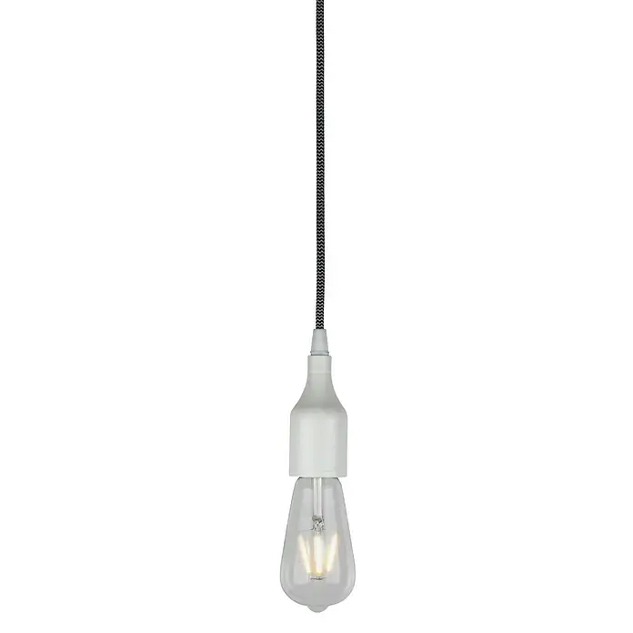 Home Sweet Home Držač žarulje Classic - E27, Boja: Bijele boje, Tekstil, Ø x V: 4 cm x 5,3 mm