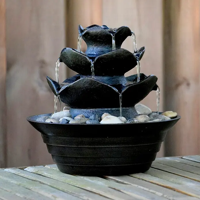 Dobar Zimmerbrunnen - Ø x H: 22,2 x 20,6 cm, Schwarz, Mit Pumpe - Stimmungsaufnahme