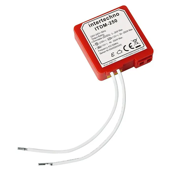 Intertechno Funk-Dimmer ITDM-250 - Glüh-/Halogenlampen 20-250W, LED/ESL 3-24W