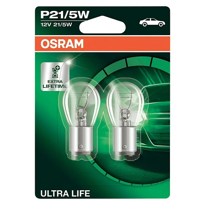Osram Brems- & Schlusslichtleuchte Ultra Life - P21/5W, 2 Stk. - Vorderansicht