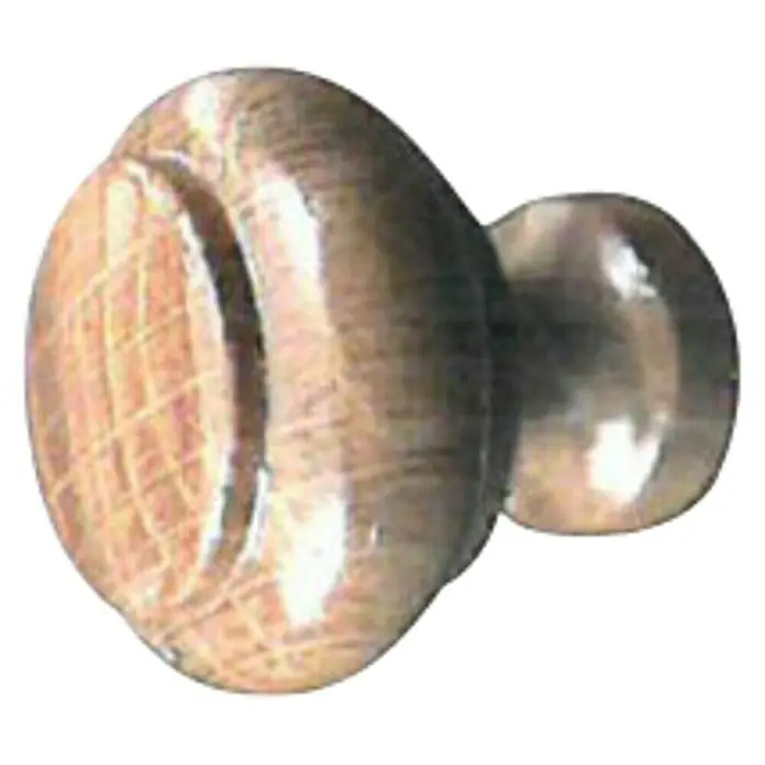 Möbelknopf - Ø x H: 40 x 30 mm, Holz, Lackiert, Braun - Vorderansicht