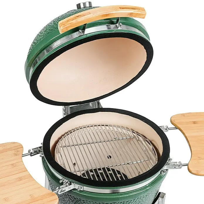 Kingstone Roštilj na drveni ugljen Kamado BBQ 21 - Zelene boje, Dimenzija rešetke za pečenje: Ø 48 cm