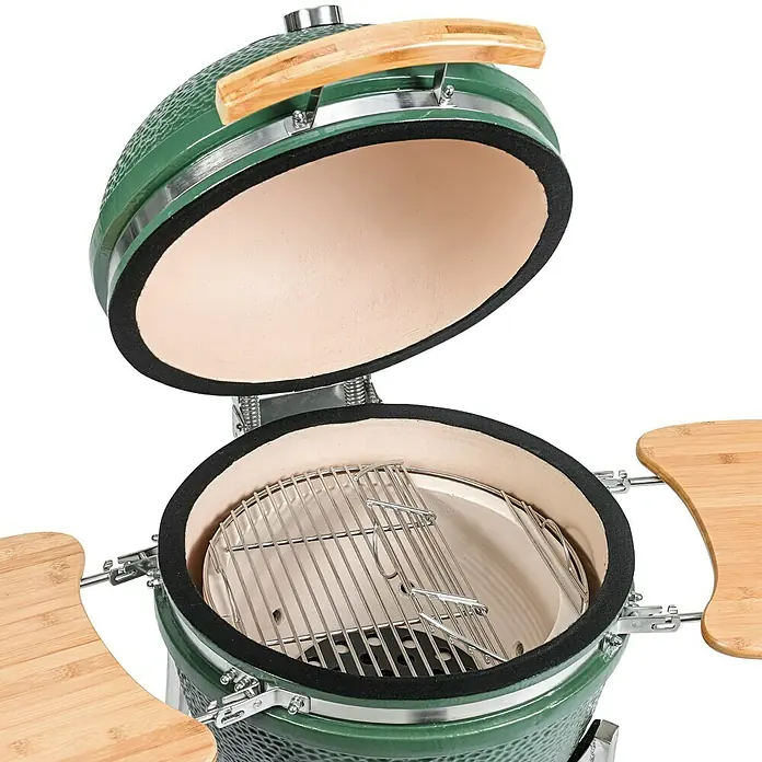 Kingstone Roštilj na drveni ugljen Kamado BBQ 21 - Zelene boje, Dimenzija rešetke za pečenje: Ø 48 cm