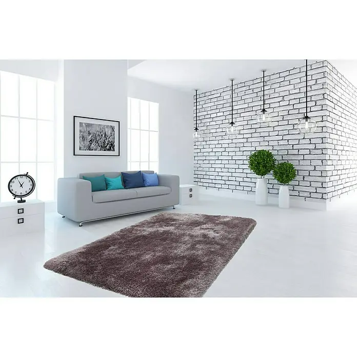 Kayoom Hochflorteppich Cosy - Silber, 150 x 80 cm, 100 % Polyester - Stimmungsaufnahme