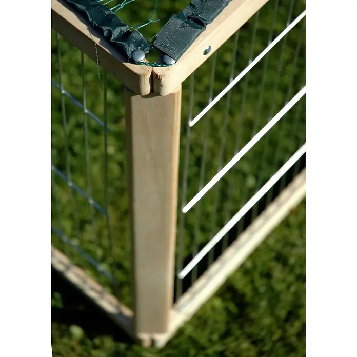 Dobar Freilaufgehege Quadro - 100 x 100 x 58,5 mm, Braun/Grau, Holz - Detailaufnahme